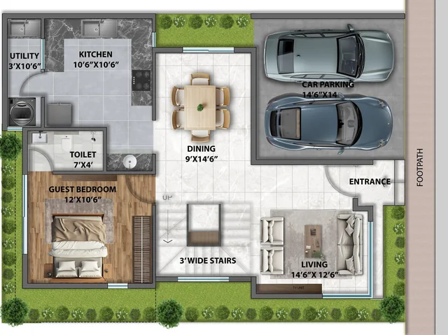 HPR Avani West villa - Ground floor floor plan HPR Avani West villa - Ground floor floor plan