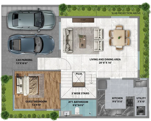 HPR Avani East villa - Ground floor floor plan HPR Avani East villa - Ground floor floor plan